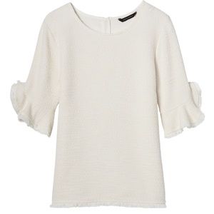 Banana Republic White Bouclé Top